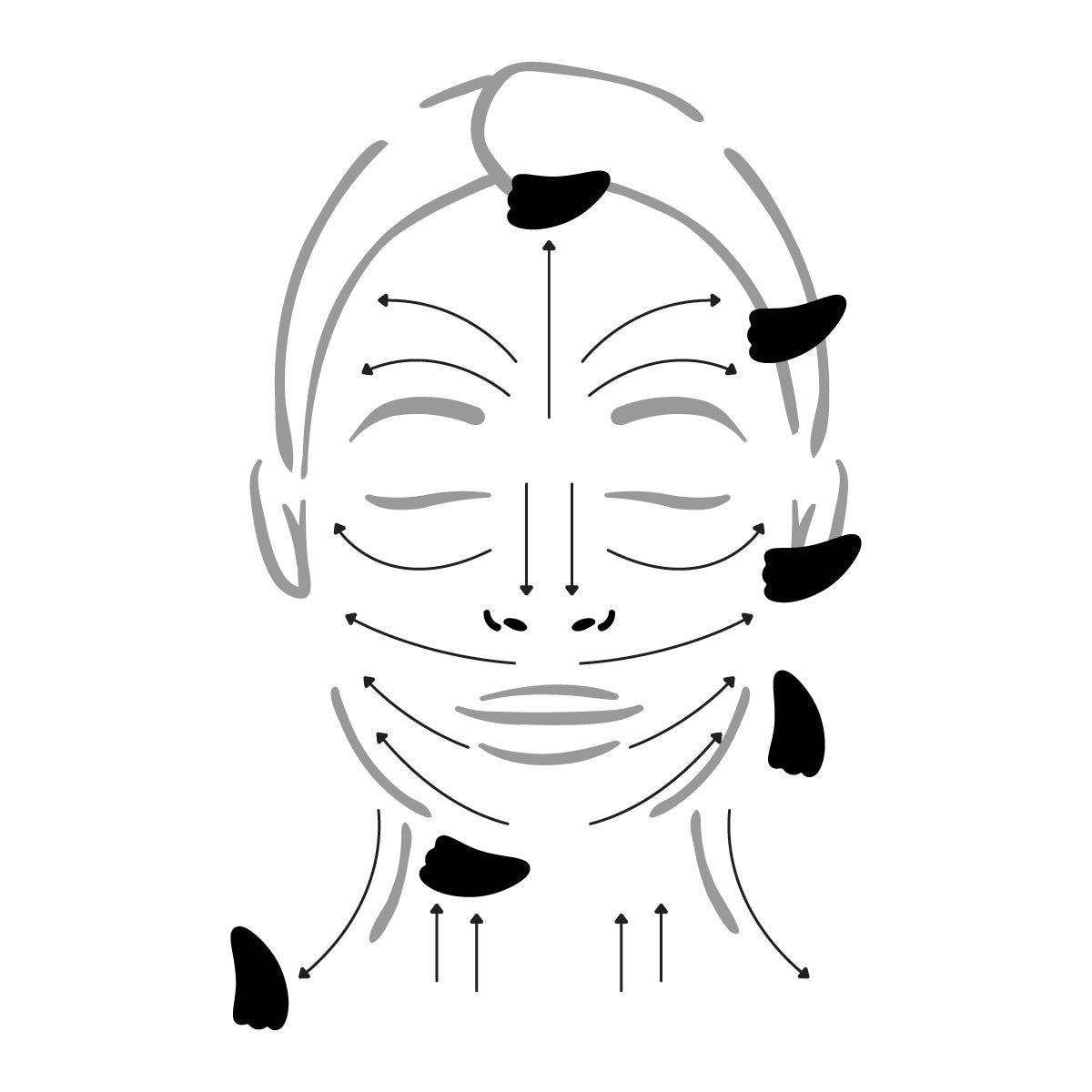 WING - SHAPE BLACK OBSIDIAN GUA SHA
